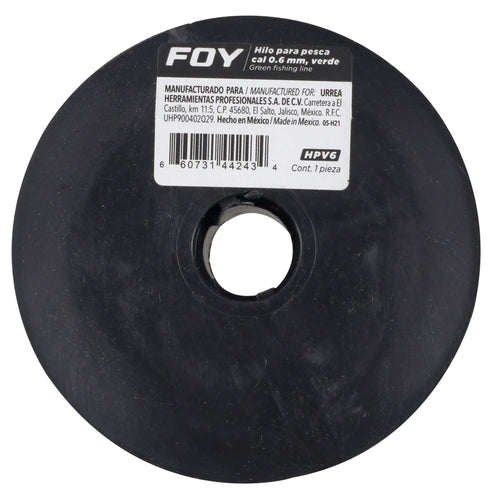 Hilo Para Pesca Calibre 0.6 mm Color Verde, Foy HPV6