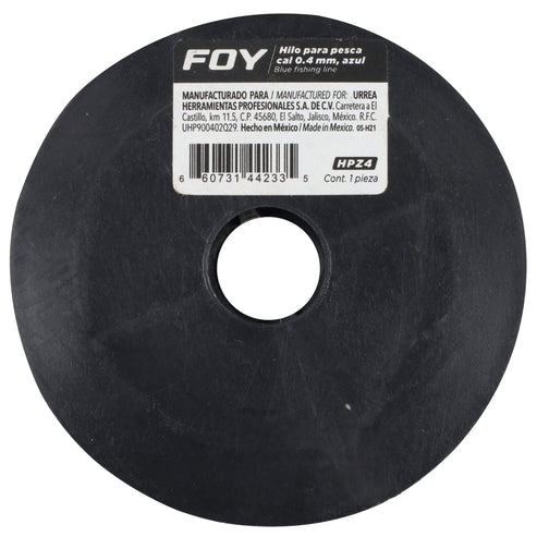 Hilo Para Pesca Calibre 0.4 mm Color Azul, Foy HPZ4