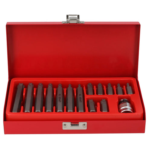 Juego De Puntas Torx Hexágono De 3/8 Con Adaptador, 15 Piezas En Caja Metálica, Urrea J2315
