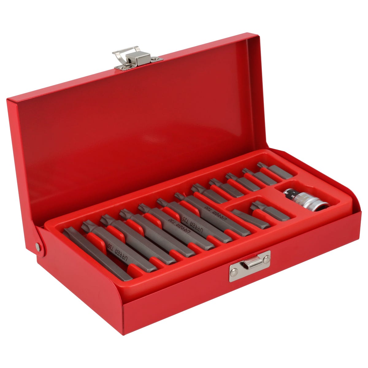 Juego De Puntas Torx Hexágono De 3/8 Con Adaptador, 15 Piezas En Caja Metálica, Urrea J2315