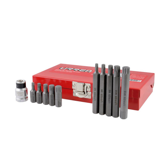 Juego De Puntas Bristol Hexágono De 3/8 Con Adaptador, 11 Piezas En Caja Metálica, Urrea J6011