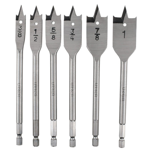Juego De Brocas Para Madera De Acero Al Carbono Tipo Manita, 6 Piezas, Urrea JBM6