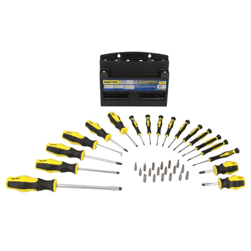 Juego De Destornilladores Con Mango Bimaterial Combinados, 36 Piezas En Rack, Surtek JDB36