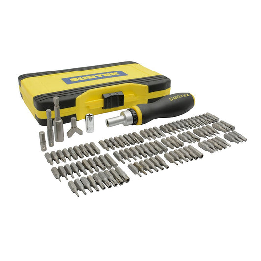 Juego De Puntas Y Accesorios Hexágono De 1/4, 101 Piezas En Caja Plástica, Surtek JDP101