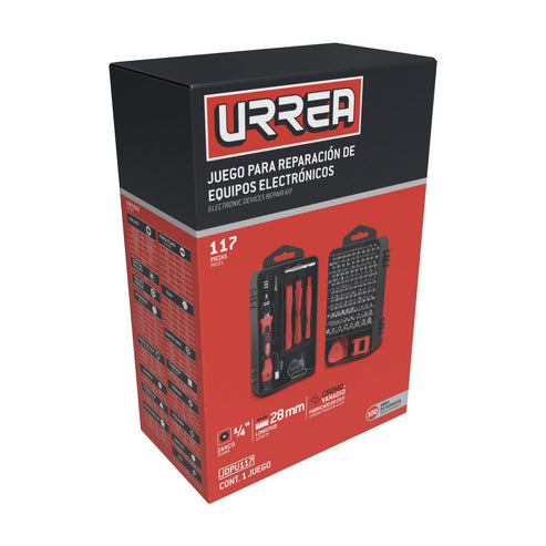 Juego Para Reparación De Celulares Y Equipo Eléctrico, 117 Piezas En Caja Plástica, Urrea JDPU117