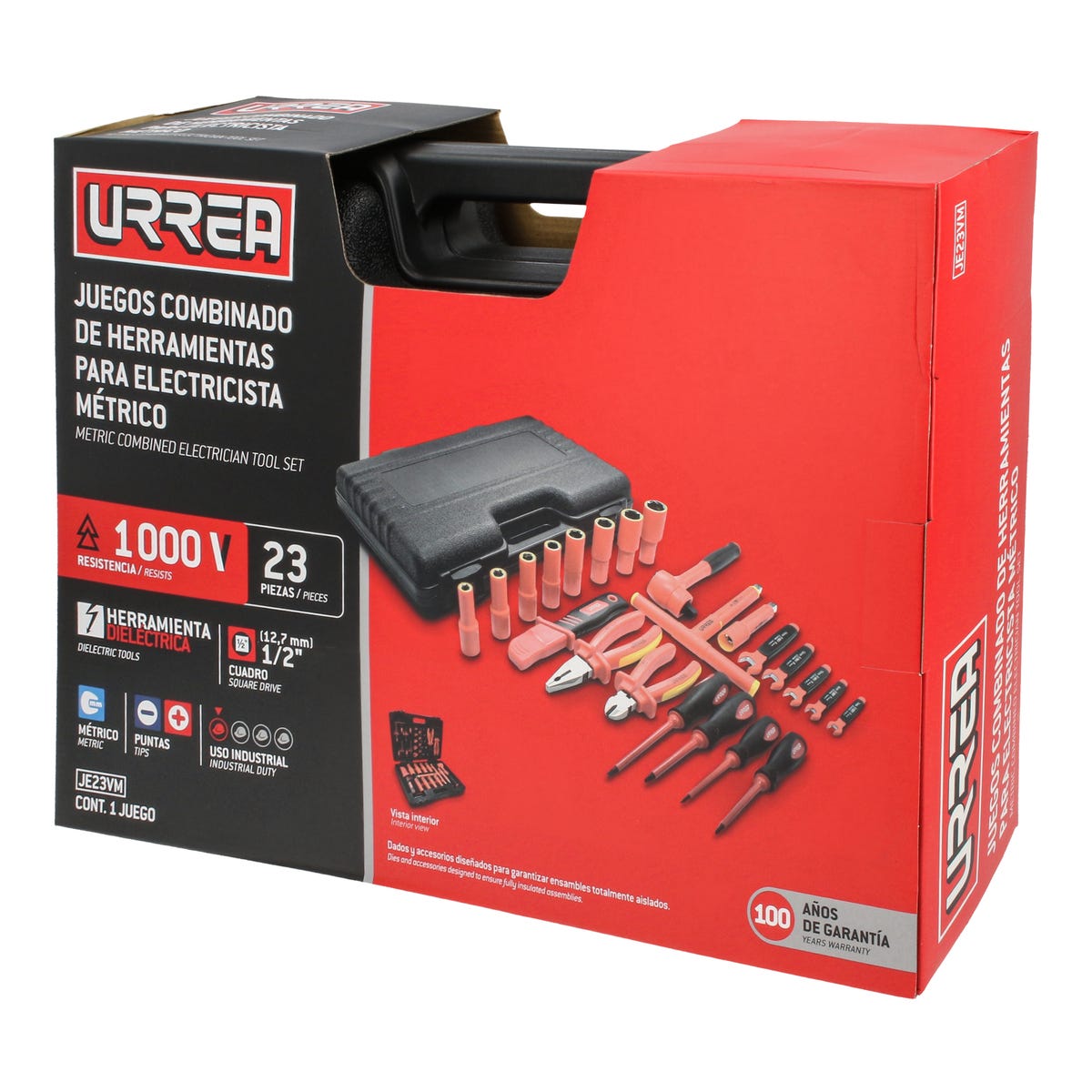 Juego Combinado De Herramientas Para Electricista 1000V Métrico, 23 Piezas, Urrea JE23VM