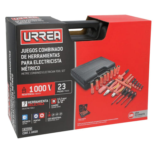 Juego Combinado De Herramientas Para Electricista 1000V Métrico, 23 Piezas, Urrea JE23VM