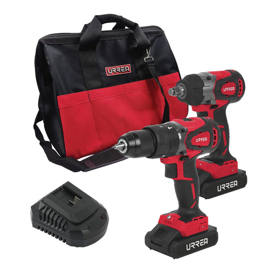 Juego De Rotomartillo Y Pistola De Impacto A Batería Li-Ion 20 V 2 Piezas, Con Mochila, Urrea JHI2