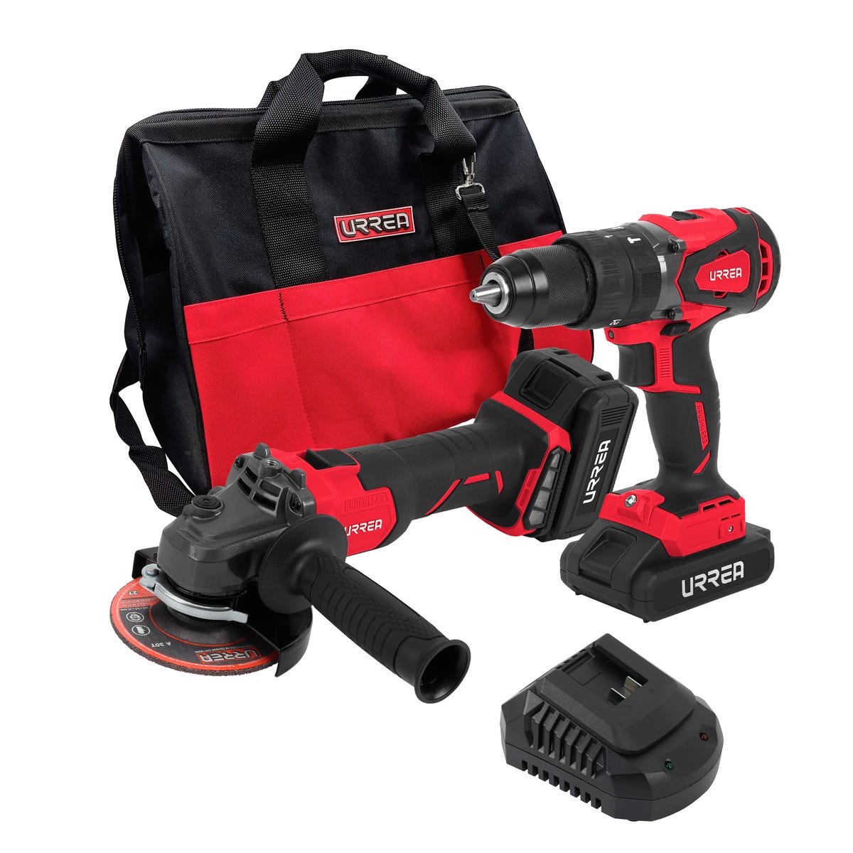 Juego De Rotomartillo Y Esmeriladora A Batería Li-Ion 20 V 2 Piezas, Con Mochila, Urrea JHI3