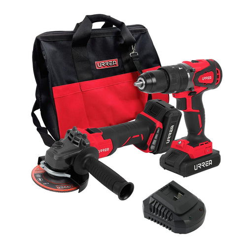 Juego De Rotomartillo Y Esmeriladora A Batería Li-Ion 20 V 2 Piezas, Con Mochila, Urrea JHI3