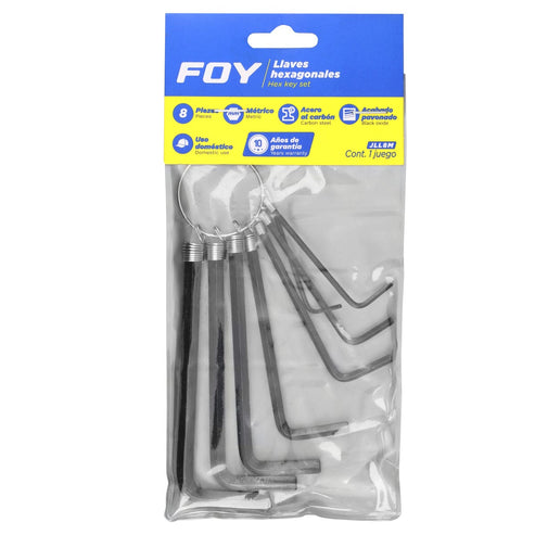Juego De Llaves Hexagonales Tipo L, Métricas, Foy JLL8M