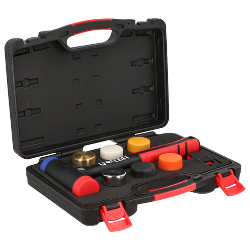 Juego De Mazo De Golpe Seco Con Mango Rubber Grip Tapas Intercambiables 16 Oz, 9 Piezas, Urrea JMTI
