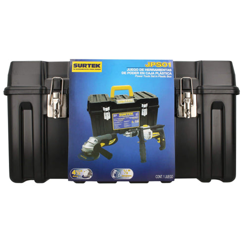 Juego Combinado De Herramienta Con Rotomartillo Y Esmeriladora 3 Piezas, Con Caja Plástica, Surtek JPS01