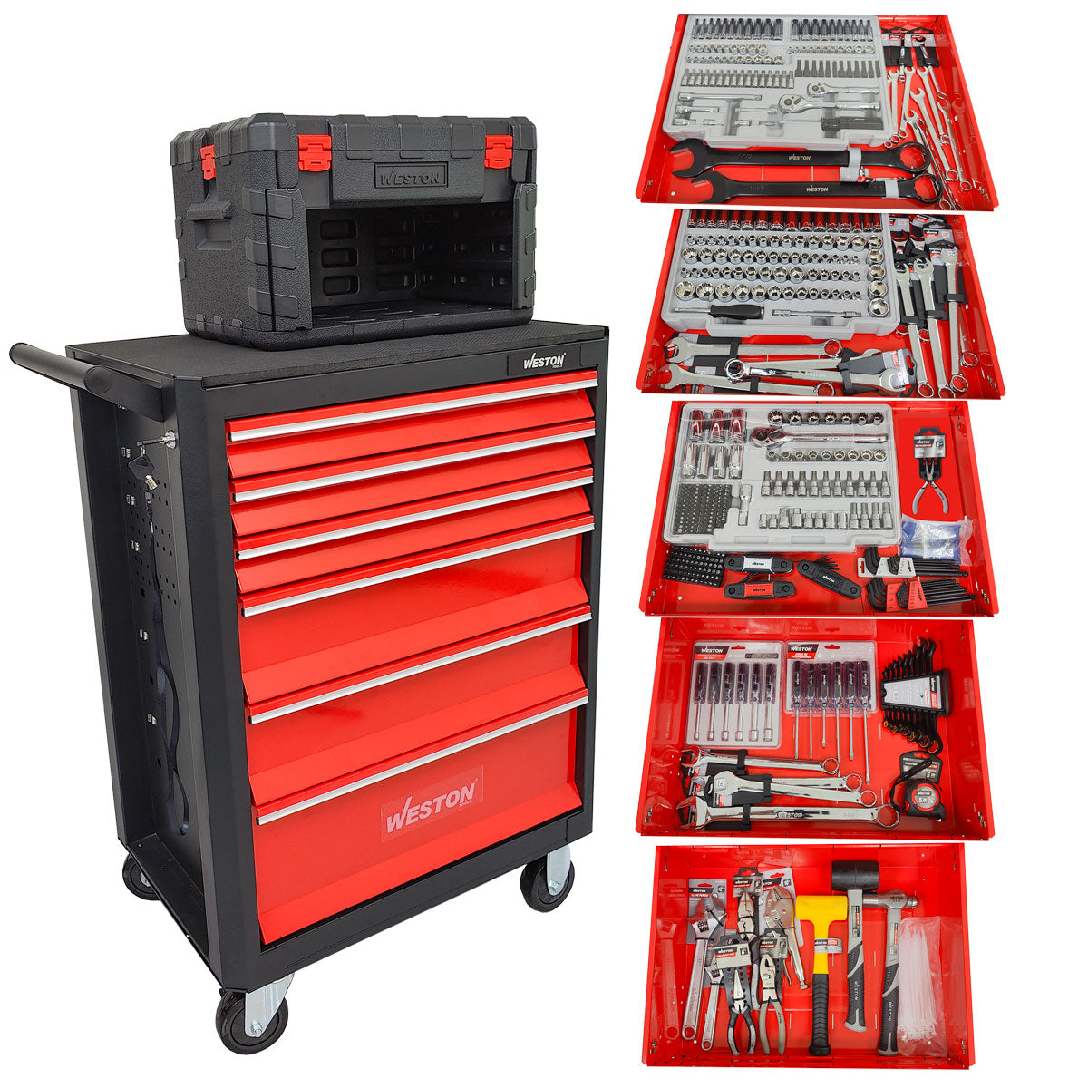 Kit Gabinete + Martillos + Pinzas + Desarmadores + Llaves Combinadas