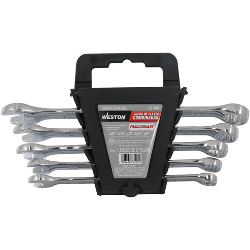 Juego De Llaves Combinadas 5 Pzs 3/8" - 5/8" Pulido Espejo CrV