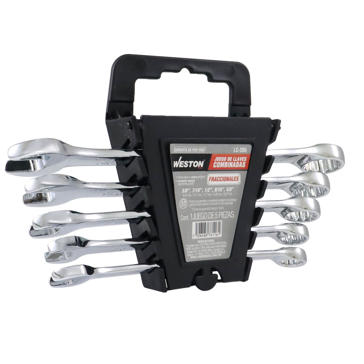 Juego De Llaves Combinadas 5 Pzs 3/8" - 5/8" Pulido Espejo CrV