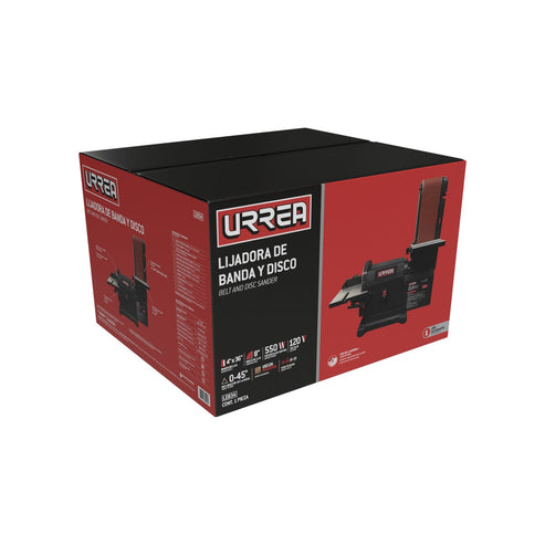 Lijadora De Banda Y Disco Estacionaria 4 x 36, 3/4 HP, Urrea LE834