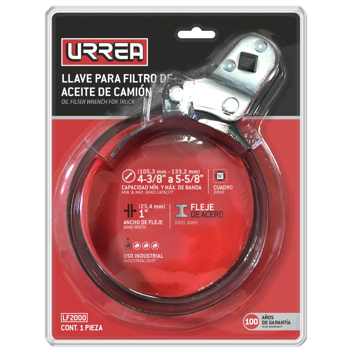 Llave De Camión Para Quitar Filtros De 4-3/8 A 5-5/8, Urrea LF2000