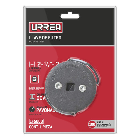 Llave Autoajustable Para Quitar Filtros De 3/8 De 2-1/2 A 3-1/8, Urrea LF5000