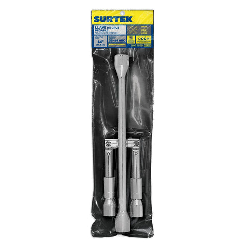 Llave De Cruz Cromada Plegable, 14, Surtek LLC14P