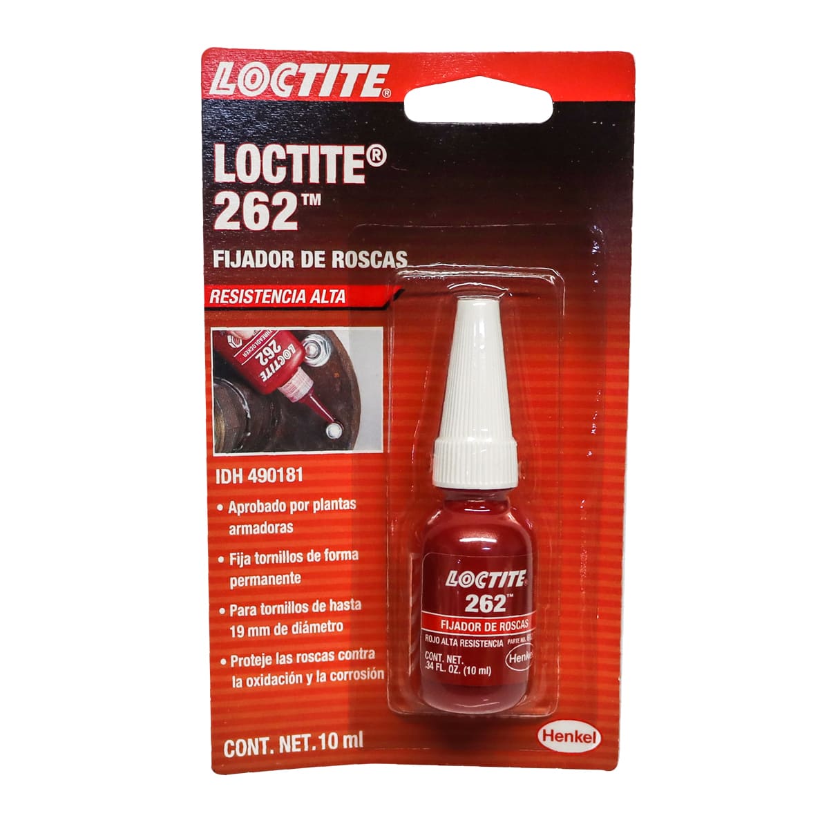 Loctite 262 Fijador de Roscas Resistencia Permanente 10ml | LT-490181