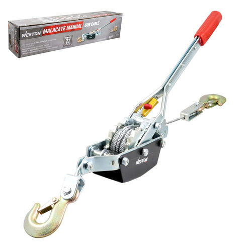 Malacate Manual 1 Ton Con Cable 3.65M X 4.8 Mm Doble Cremallera | M-01964