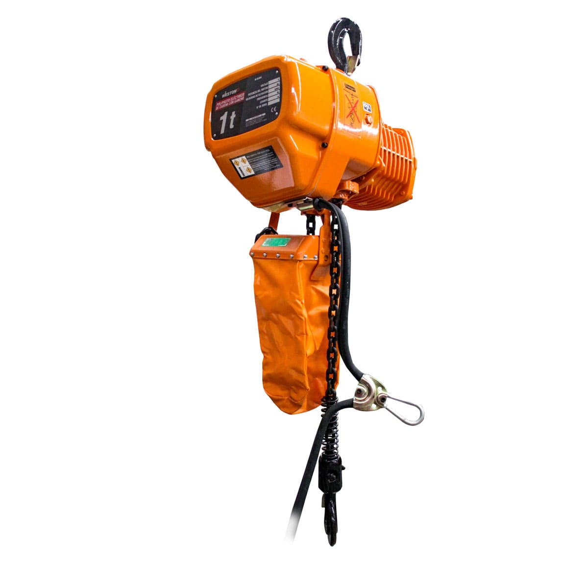 Polipasto Eléctrico De Cadena Con Gancho 1T*10M 220V/440V 60HZ 3F Cadena G80 | M-02420