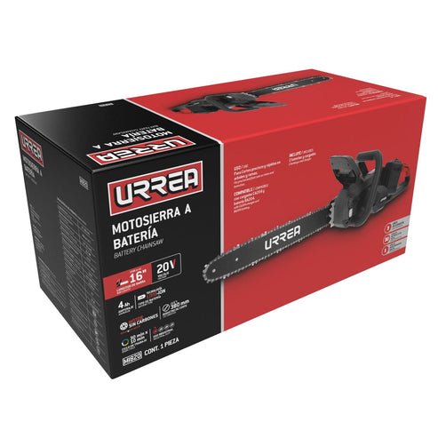 Motosierra 16 A Batería Litio-Ion 20+20 V, Urrea MI820