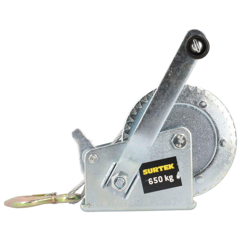 Malacate De Manivela Con Cable 650 kg, Surtek MMC2