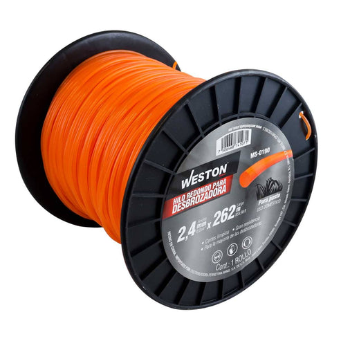 Hilo Redondo Para Desbrozadora En Carrete 2.4mm X 262m - Naranja | MS-0190
