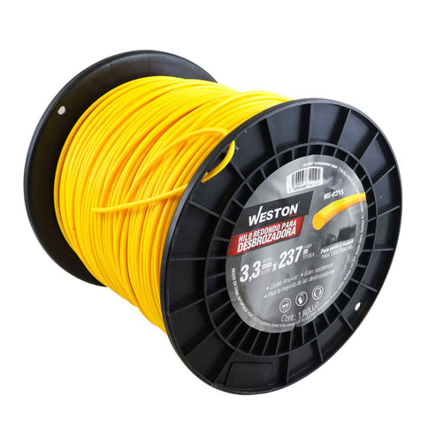 Hilo Redondo Para Desbrozadora En Carrete 3.3mm X 237m - Amarillo | MS-0215
