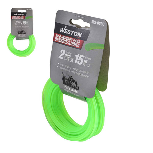 Hilo Redondo Para Desbrozadora En Caballete 2.0mm X 15m - Verde | MS-0290