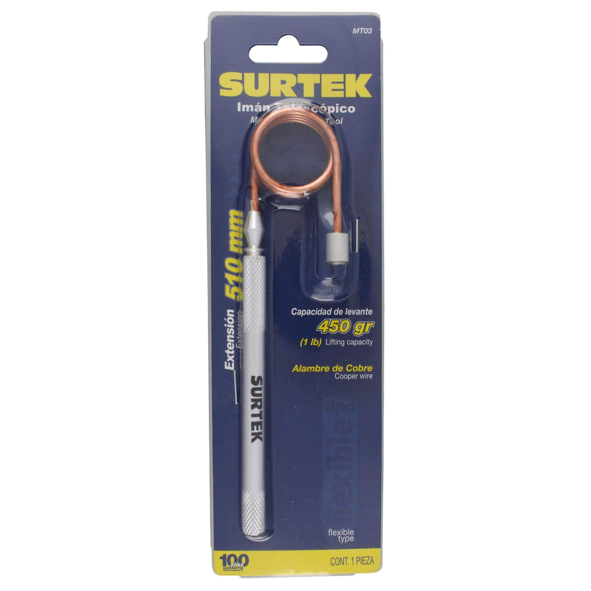 Levantador Magnético Flexible, 0.45 kg, Surtek MT03