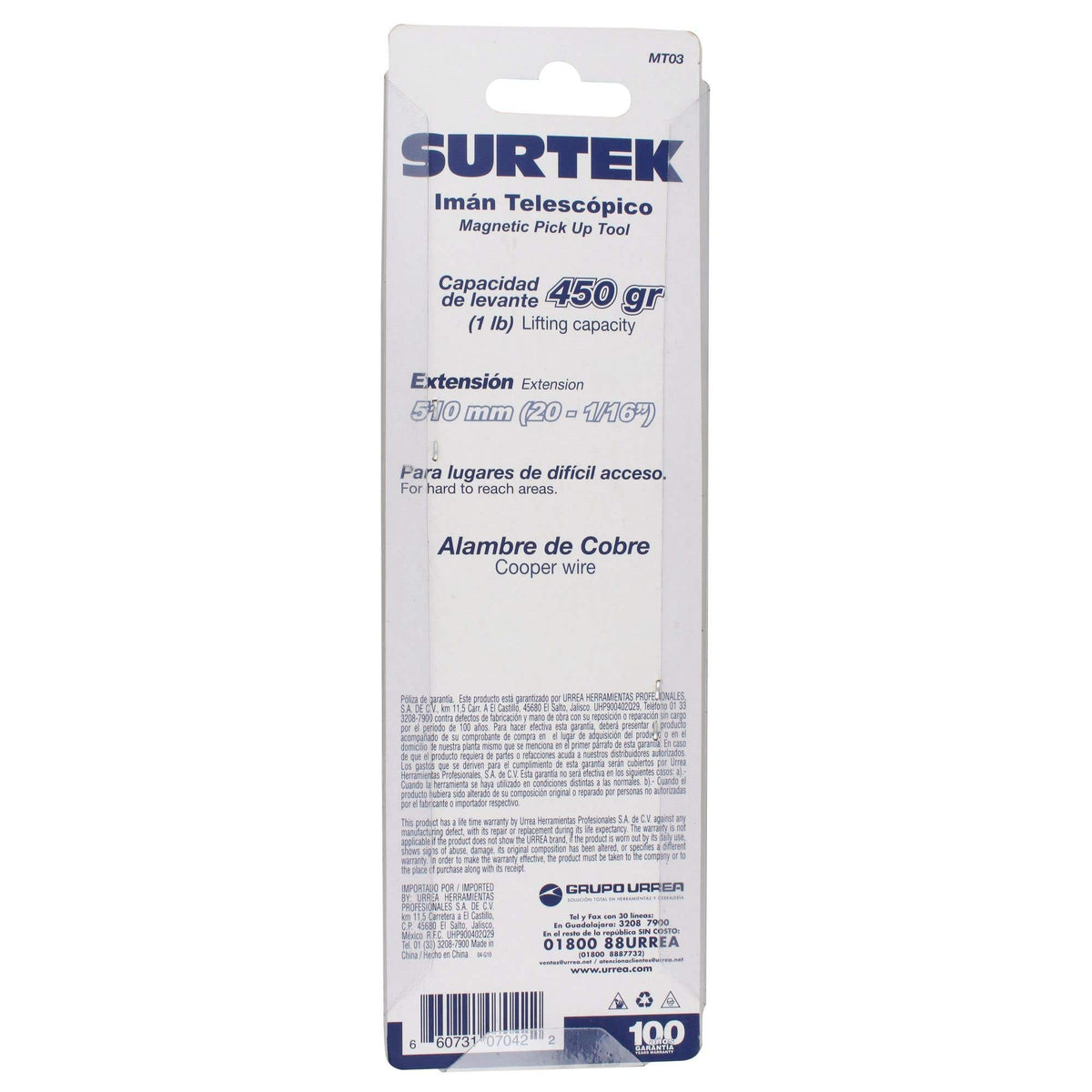 Levantador Magnético Flexible, 0.45 kg, Surtek MT03