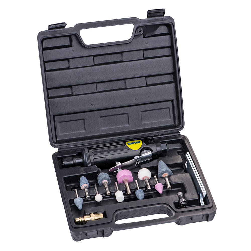 Juego De Moto-Tool Neumático Recto Con Accesorios, 1/4, Surtek MN414K