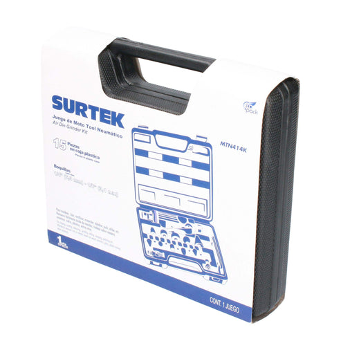 Juego De Moto-Tool Neumático Recto Con Accesorios, 1/4, Surtek MN414K