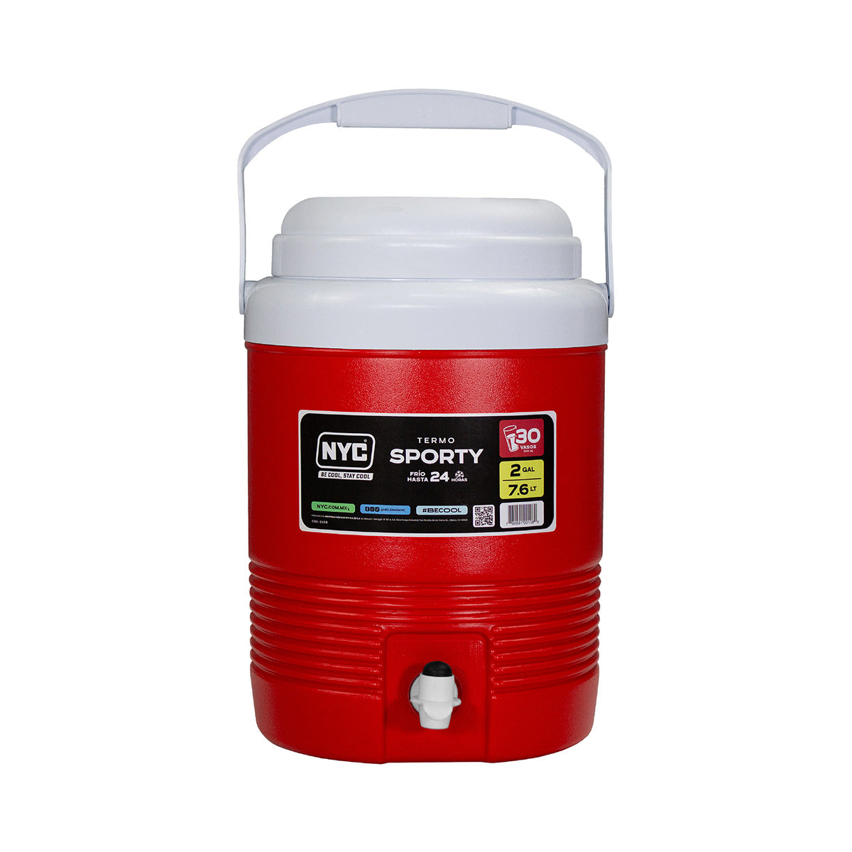 Termo Sporty Color Rojo 2GAL