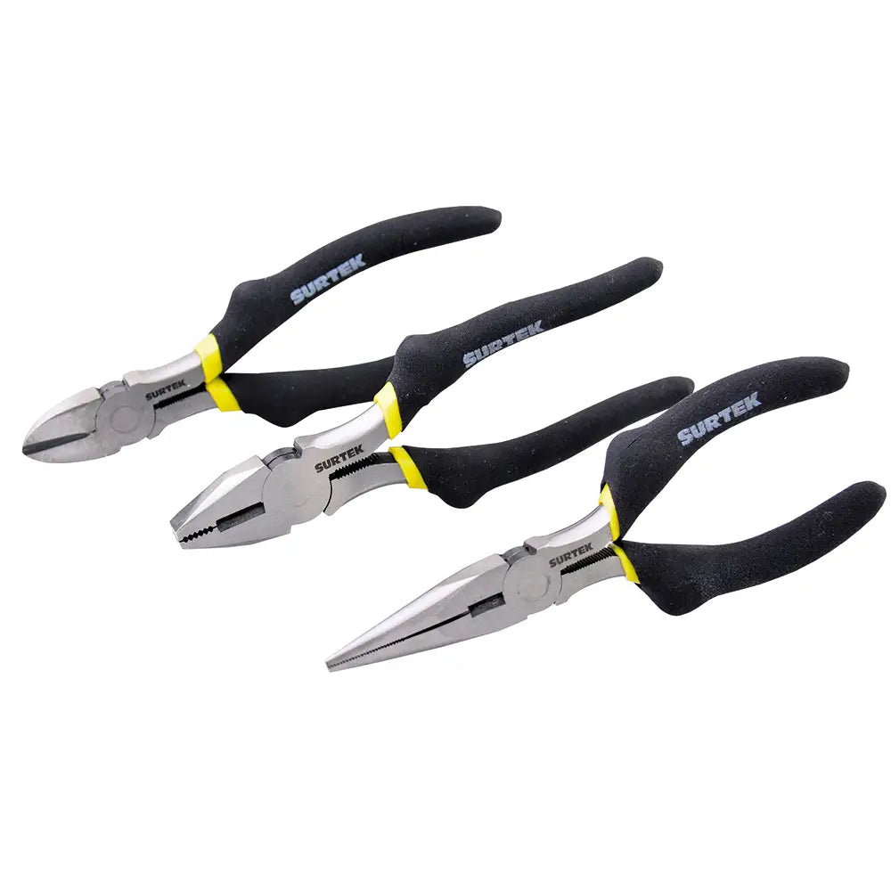 Juego De Pinzas Para Electricista, 3 Piezas, Surtek P01