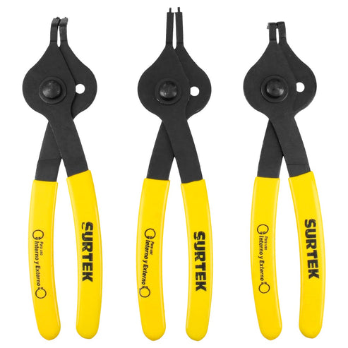 Juego De Pinzas Para Anillos De Retención Convertibles, 3 Piezas, Surtek P02