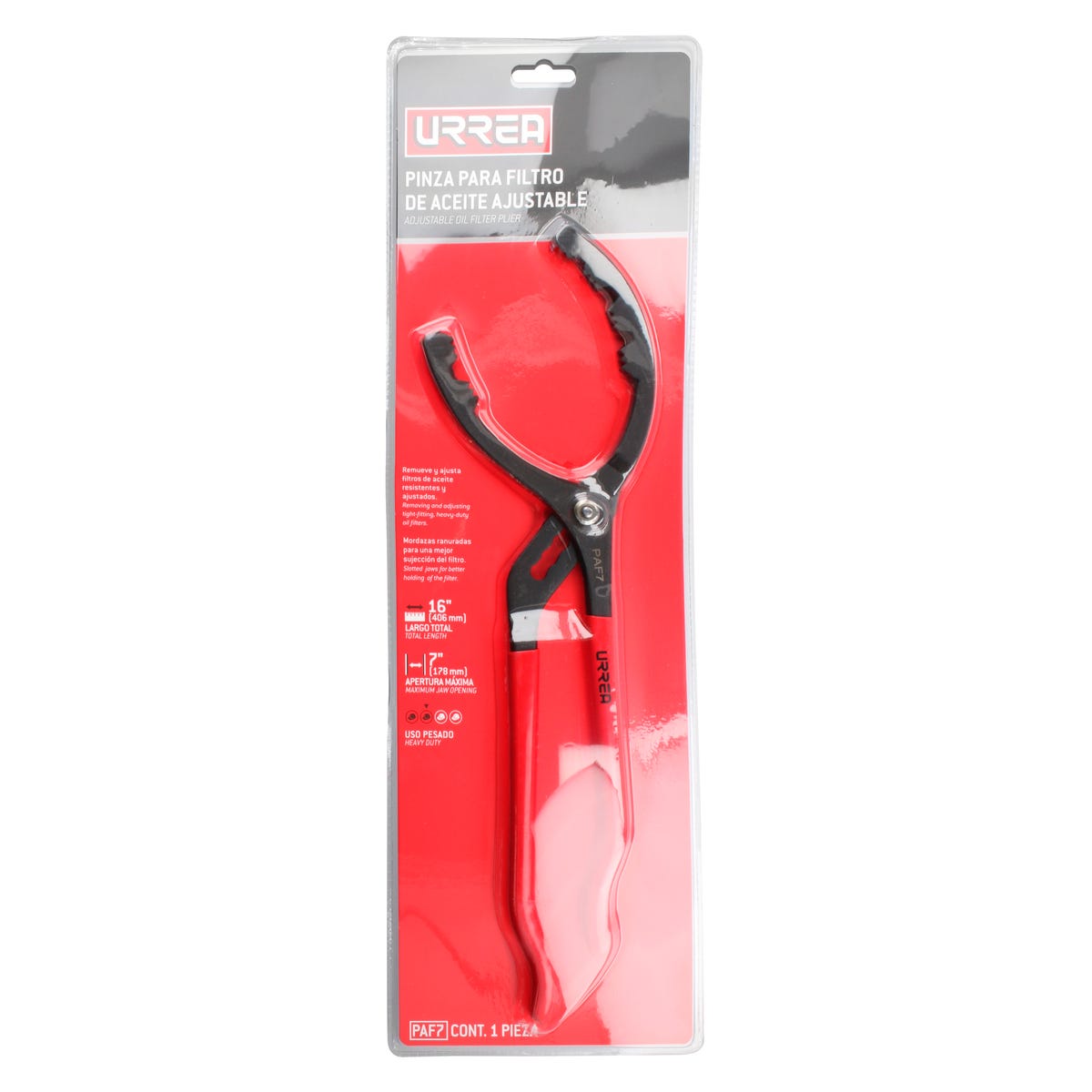 Pinza Ajustable Para Filtros De Aceite 2-7/8 A 7 De 16, Urrea PAF7