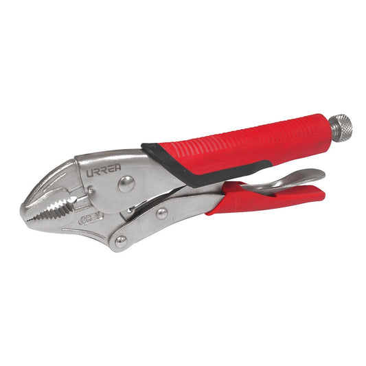 Pinza De Presión Con Mango Bimaterial Quijada Curva De 5, Urrea PCUB5
