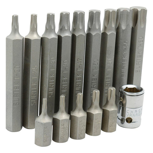 Juego De Puntas Torx Hexágono De 3/8, 15 Piezas En Blíster, Surtek PFB15