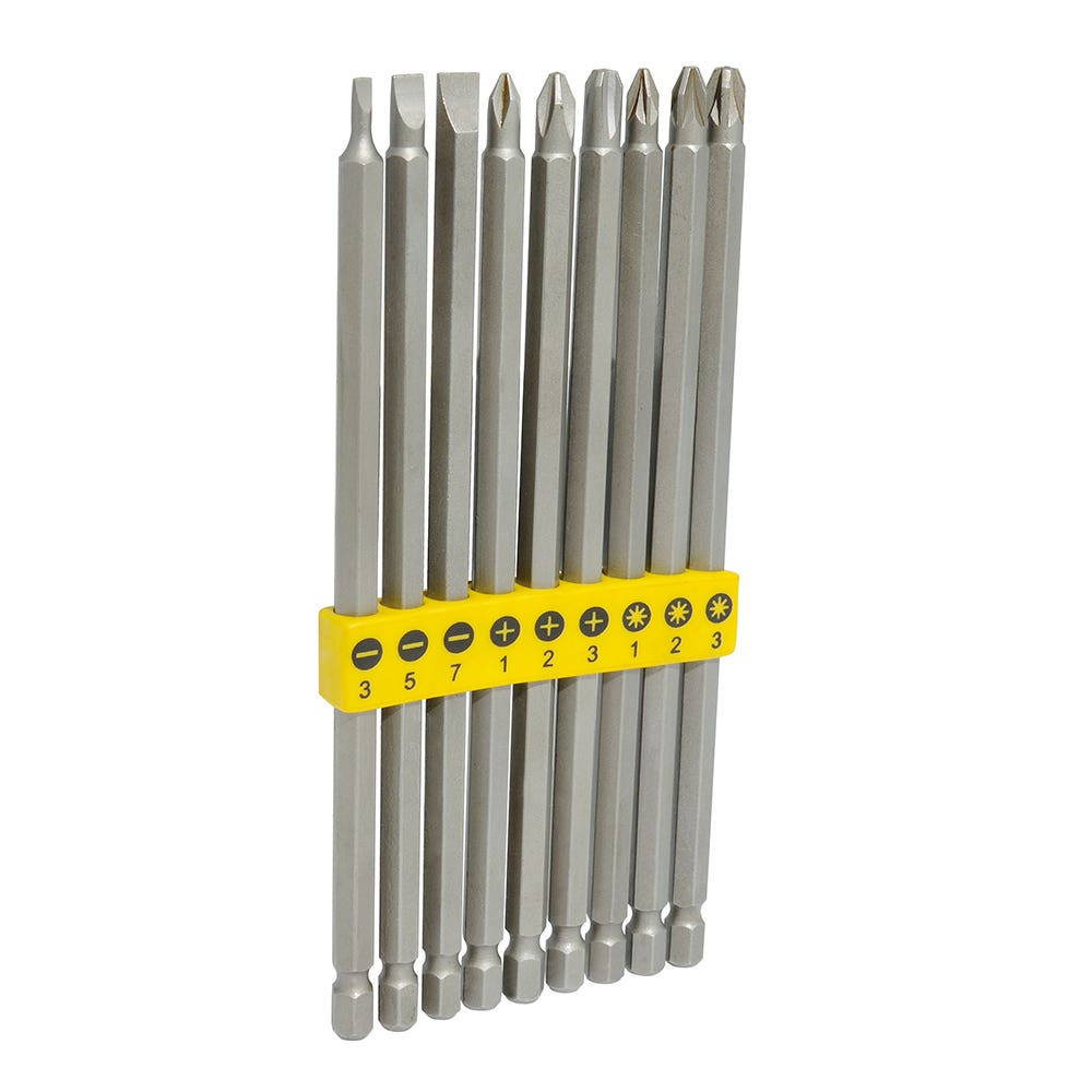 Juego Combinado De Puntas Extra Largas Hexágono De 1/4, 9 Piezas En Blíster, Surtek PFCL9