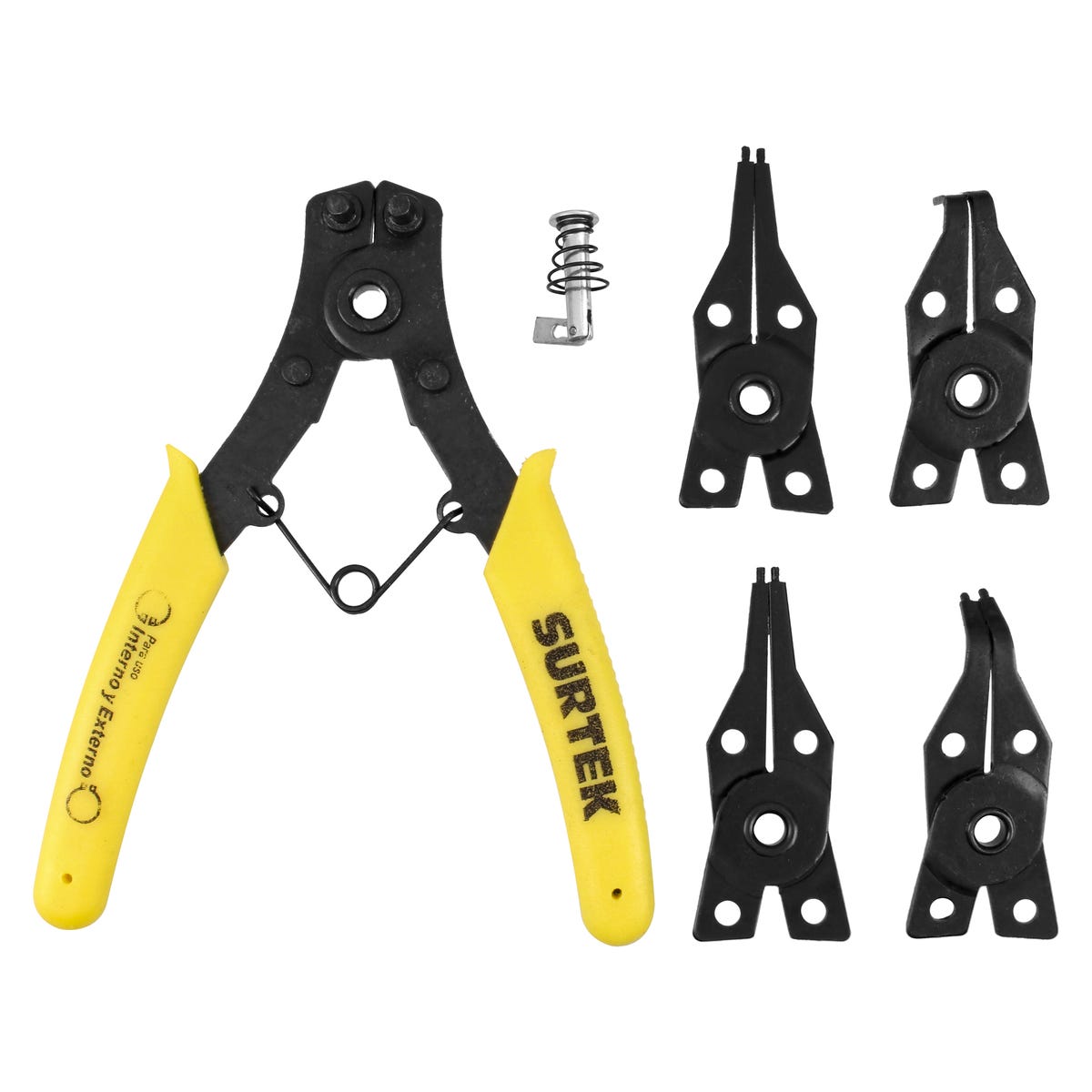 Pinza Para Anillos De Retención Con Cabeza Intercambiable, 5 Piezas, Surtek PFR01