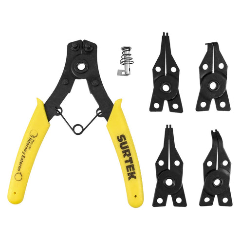 Pinza Para Anillos De Retención Con Cabeza Intercambiable, 5 Piezas, Surtek PFR01