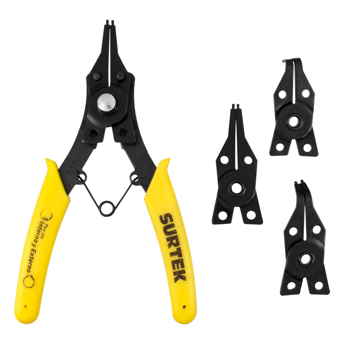 Pinza Para Anillos De Retención Con Cabeza Intercambiable, 5 Piezas, Surtek PFR01