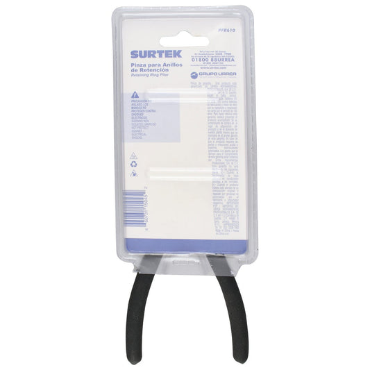 Pinza Para Anillos De Retención Con Doble Mango De Vinil Fijas Tipo Externo Ángulo De 0°, Surtek PFR610