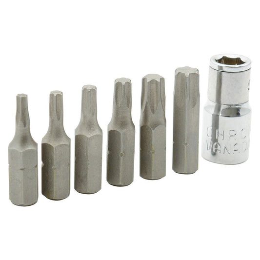 Juego De Puntas Torx Hexágono De 1/4 Con Adaptador, 7 Piezas En Blíster, Surtek PFT7