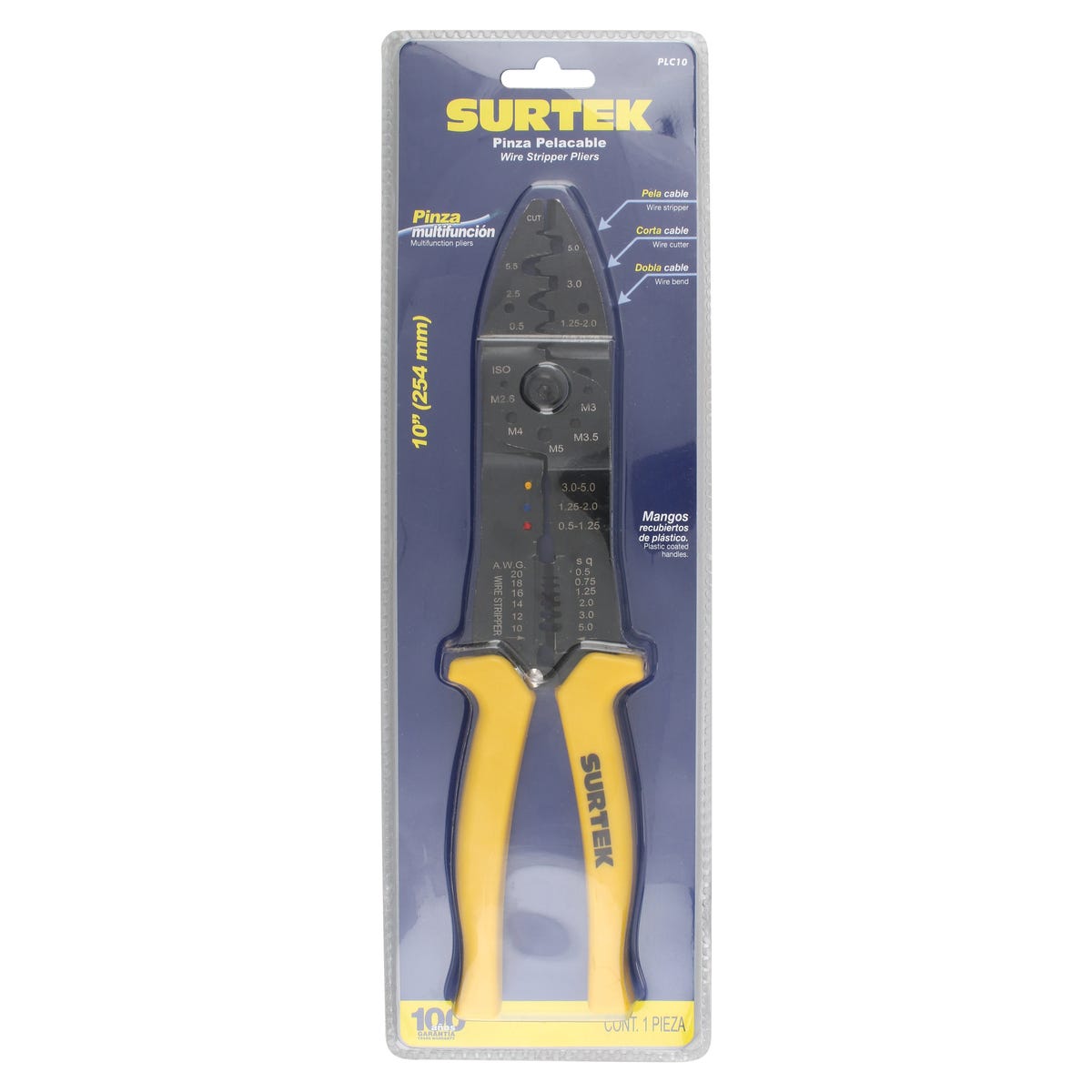 Pinza Pelacable 10-20 AWG De 10, Surtek PLC10