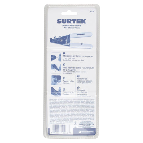 Pinza Pelacable 10-26 AWG De 6, Surtek PLC6